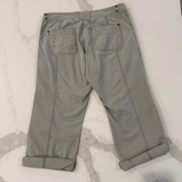 Eddie Bauer Blakely Fit Cropped Cargo Capri Utility Pants Women's 8 Sage Green - Picture 7 of 10